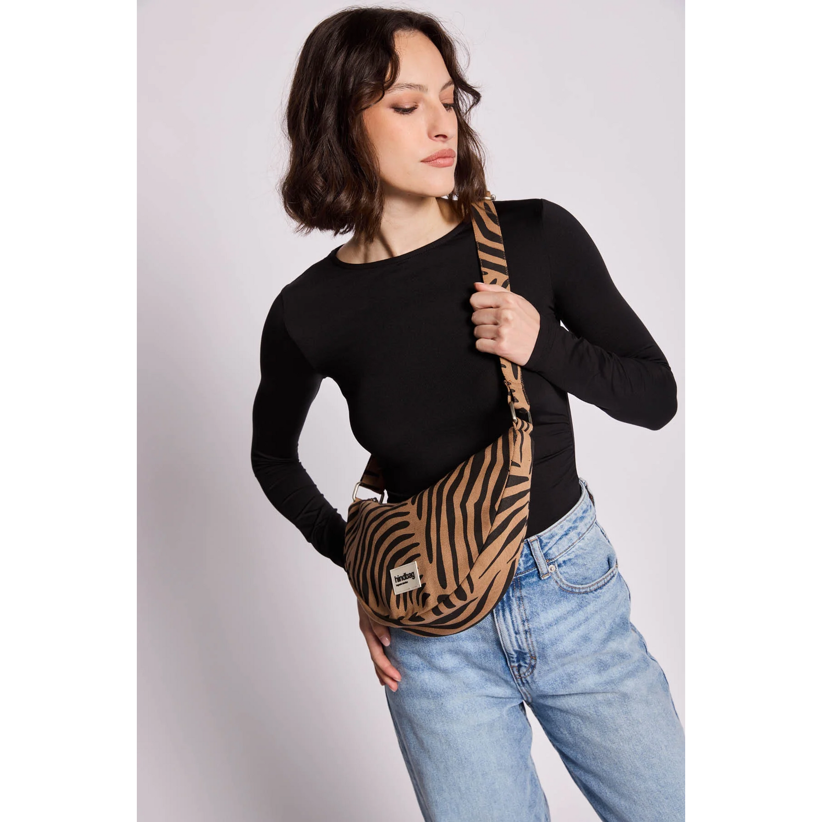 Hindbag Hindbag - sac banane Andrea - zèbre - cannelle