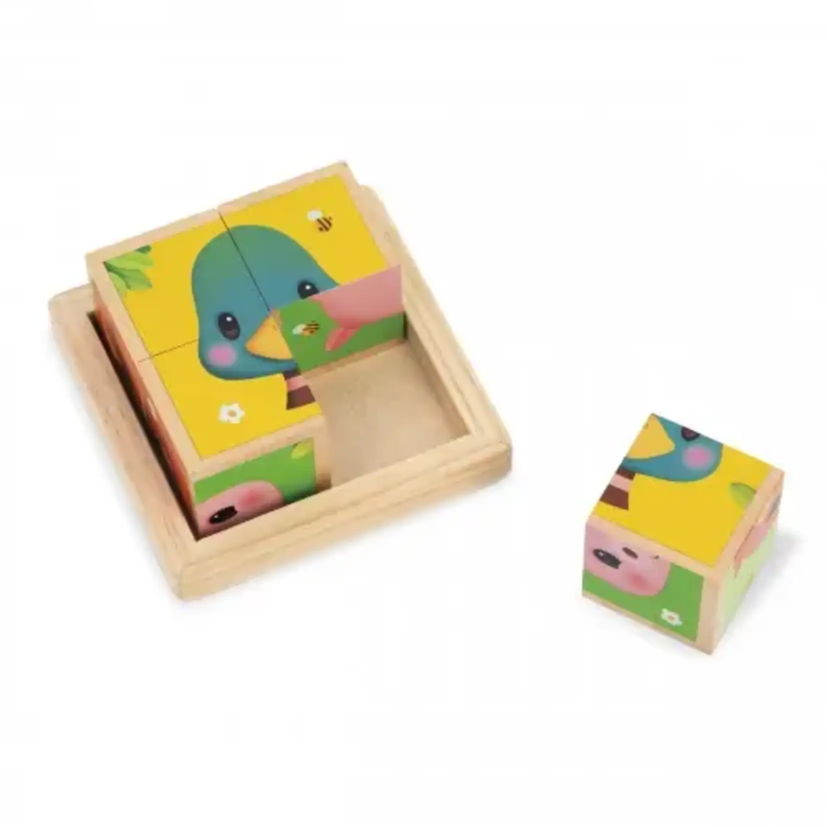 Janod Janod - barquette 4 cubes - ferme