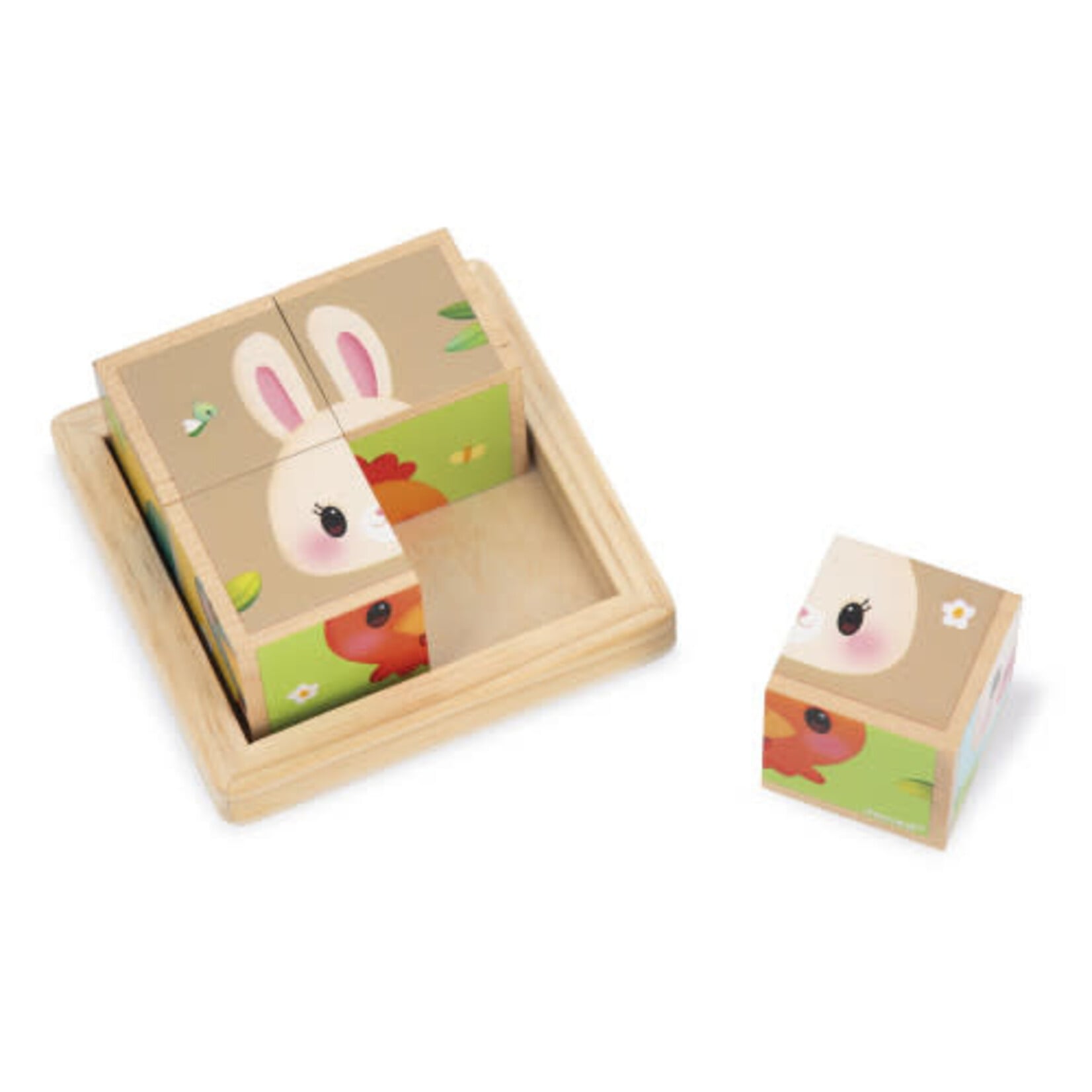 Janod Janod - barquette 4 cubes - ferme