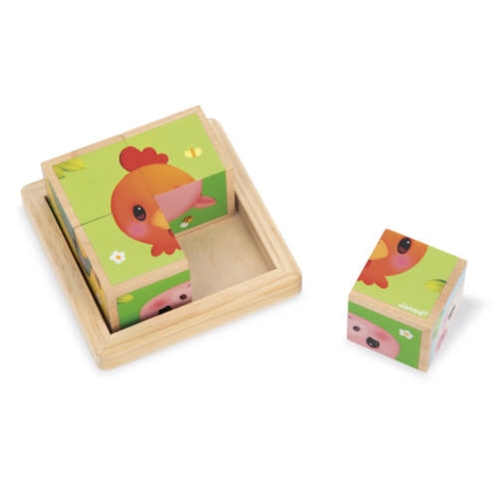 Janod Janod - barquette 4 cubes - ferme