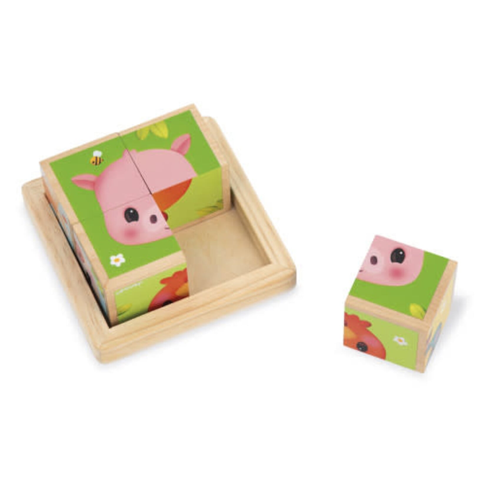 Janod Janod - barquette 4 cubes - ferme