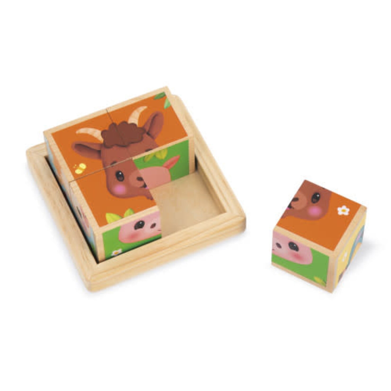 Janod Janod - barquette 4 cubes - ferme