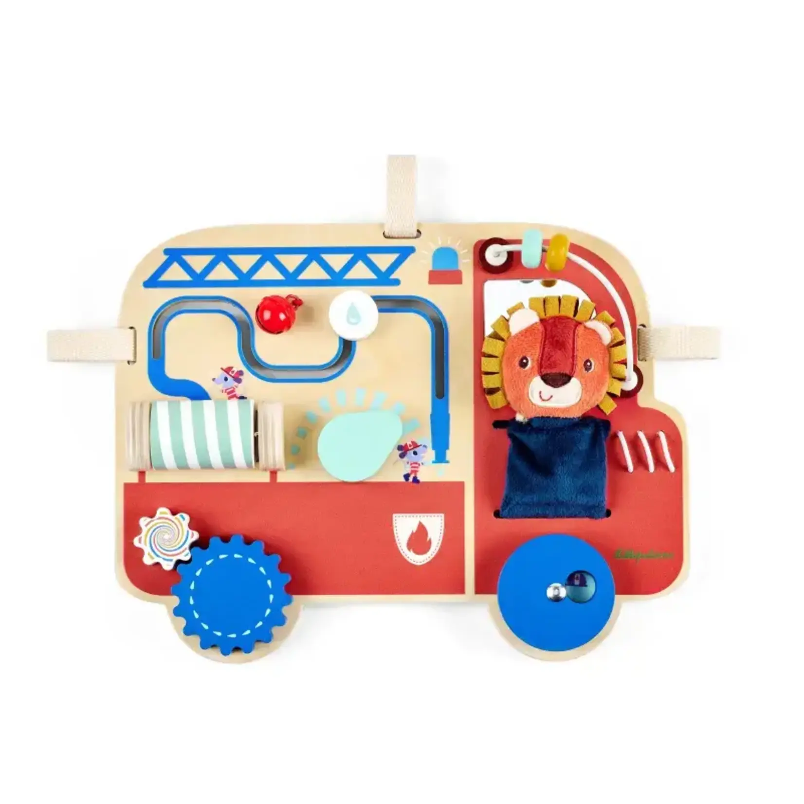Lilliputiens Lilliputiens - panneau d'activités en bois - camion de pompier