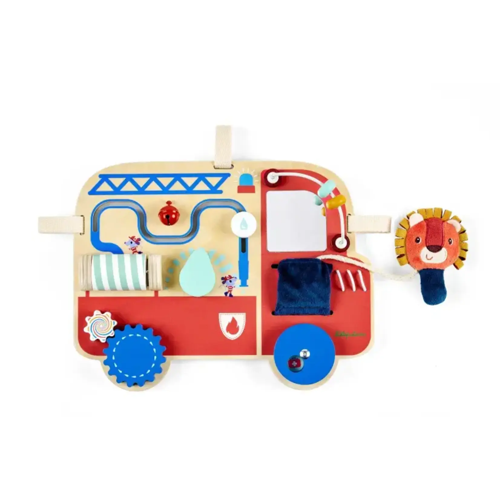 Lilliputiens Lilliputiens - panneau d'activités en bois - camion de pompier