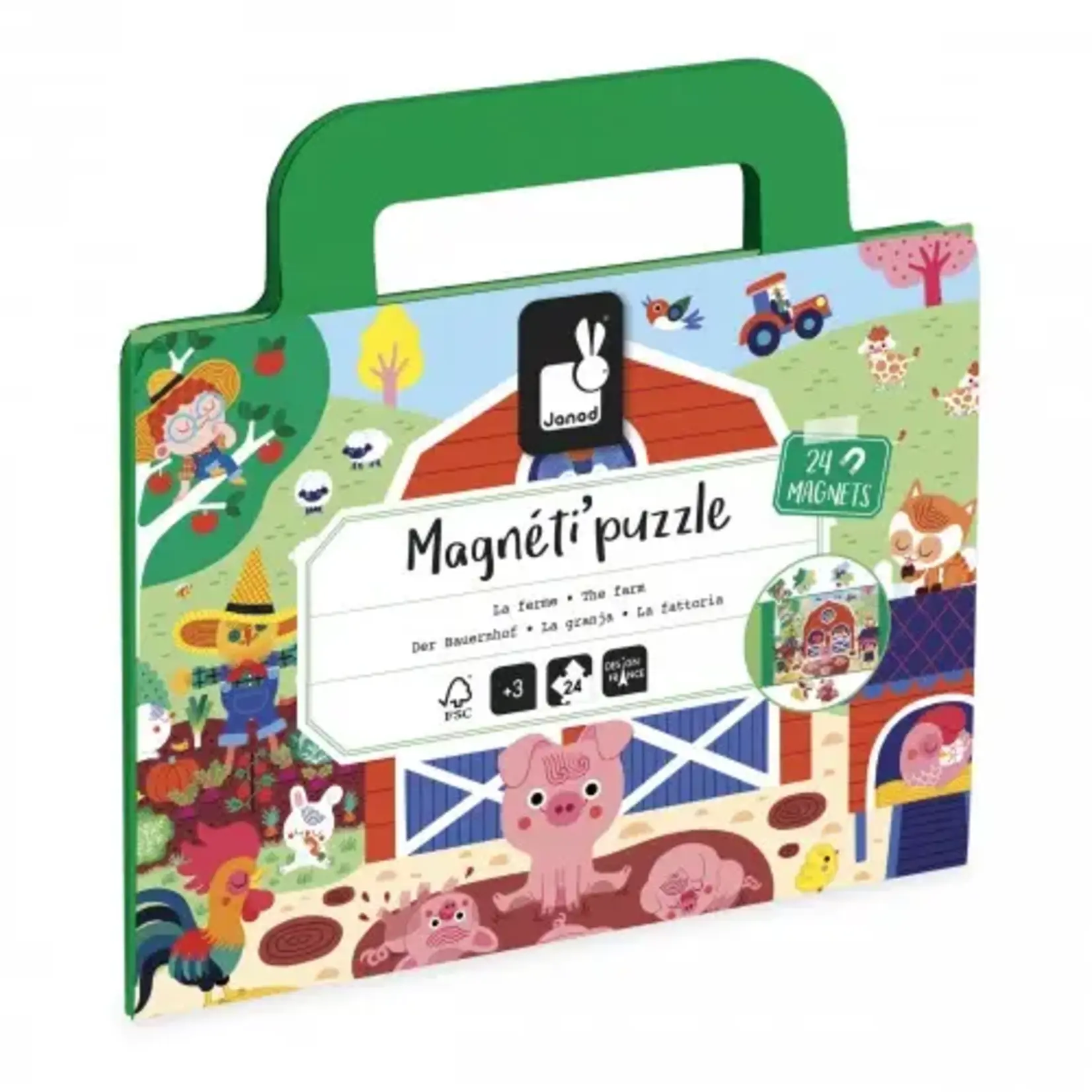 Janod Janod – magneti’puzzle - ferme - 24 pièces