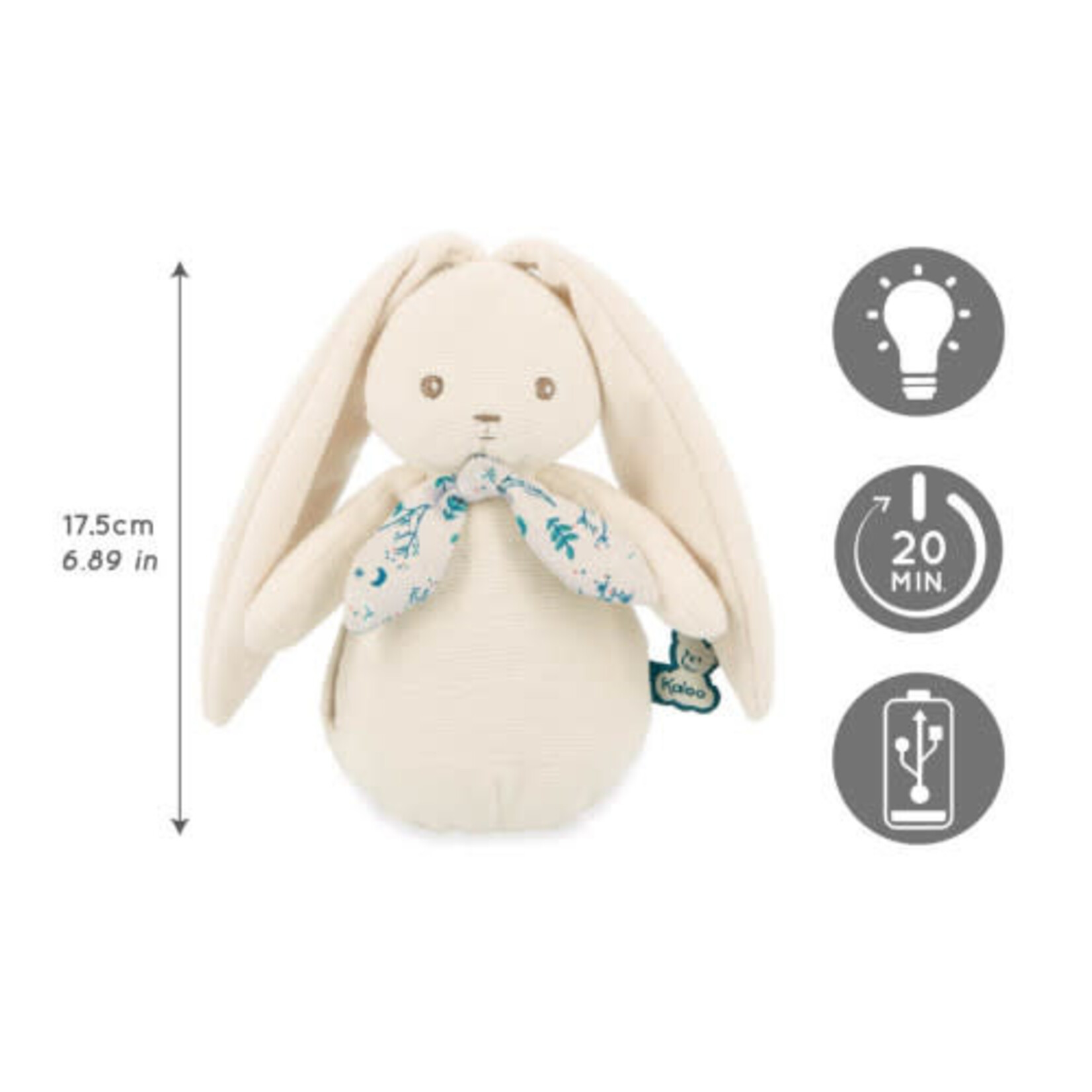Kaloo - peluche veilleuse nomade - crème