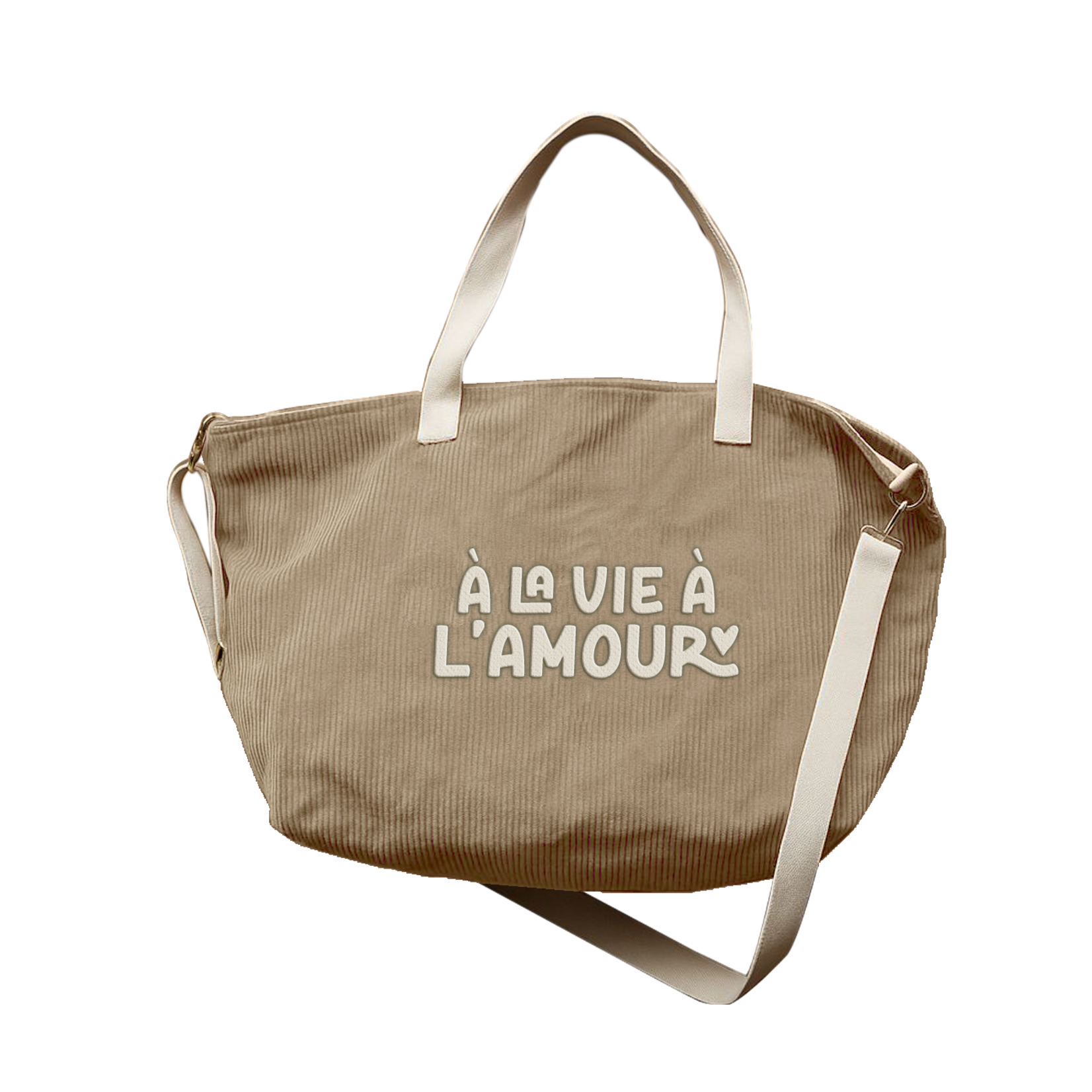 Zakuw Zakuw - sac cabas XL - velours beige - A la vie à l'amour