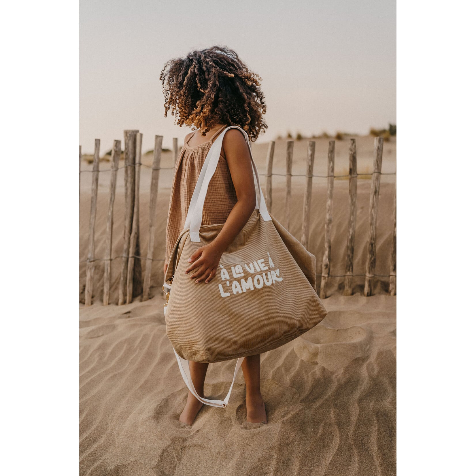 Zakuw Zakuw - sac cabas XL - velours beige - A la vie à l'amour
