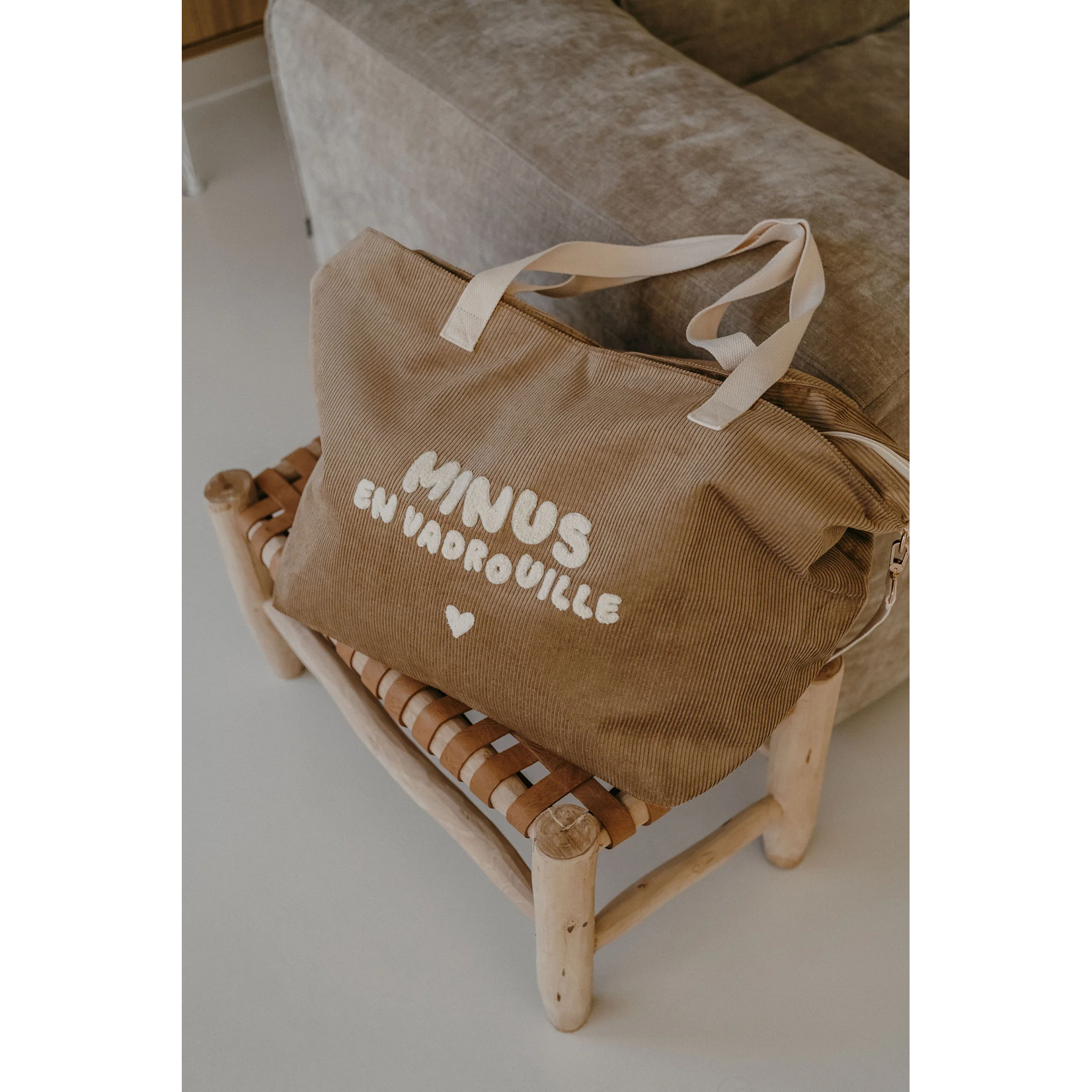 Zakuw Zakuw - sac cabas XL - velours - minus en vadrouille