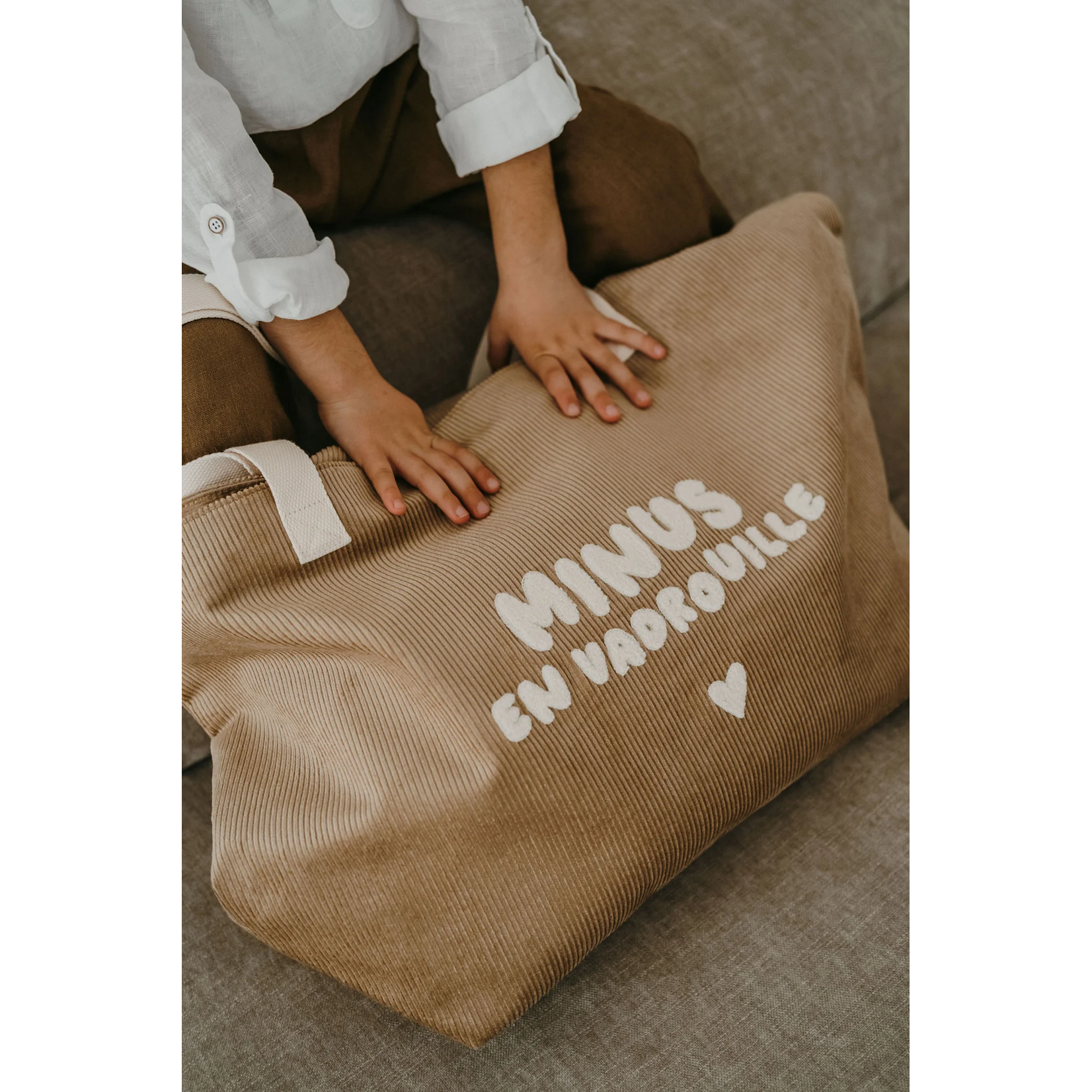 Zakuw Zakuw - sac cabas XL - velours - minus en vadrouille