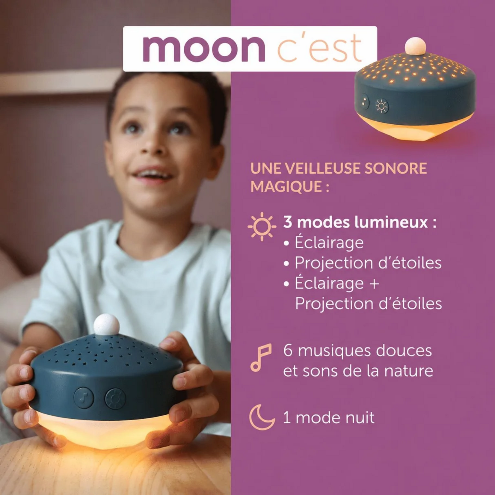 Morphée Morphée - Moon - veilleuse projecteur d'étoiles