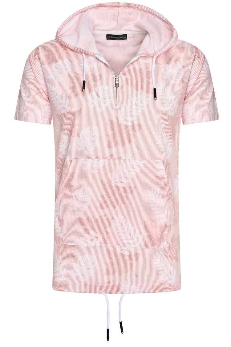 HEREN T-SHIRT ROZE MET CAPUCHON