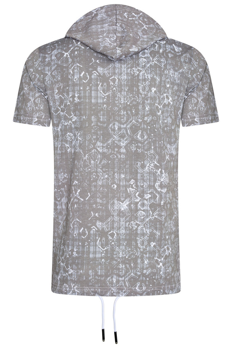 HEREN T-SHIRT GRIJS MET CAPUCHON