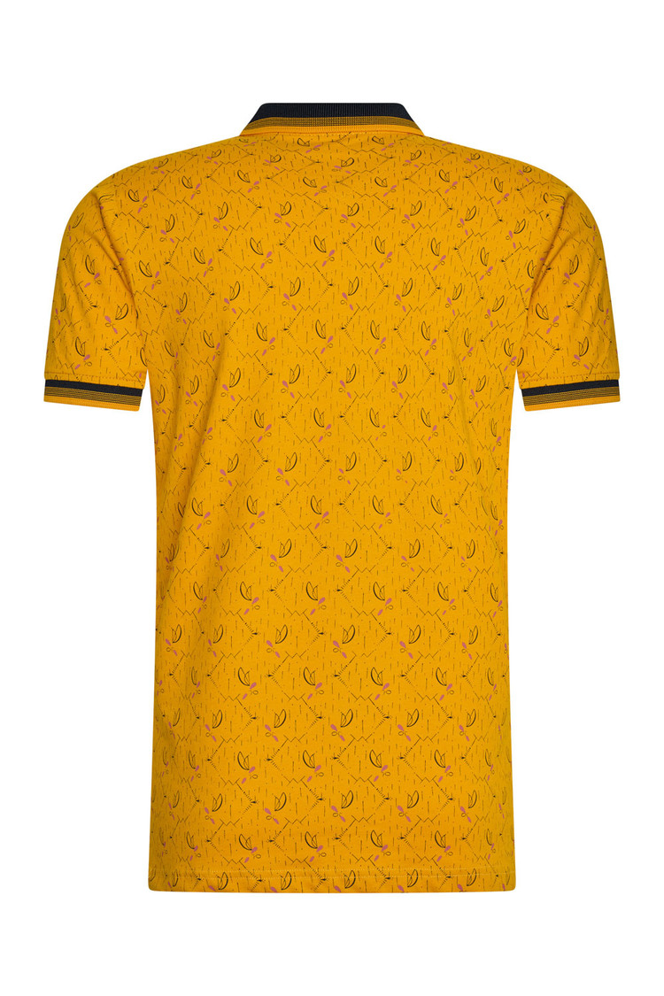 HEREN POLO GEEL MET PRINT 3010