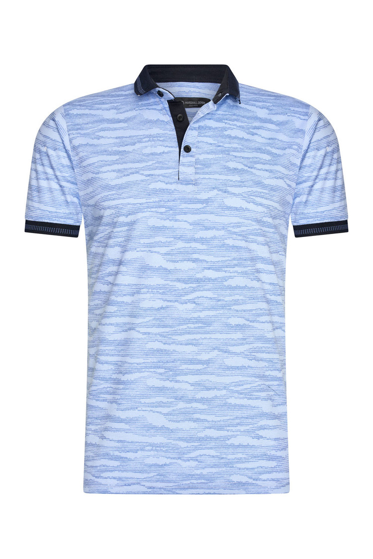 HEREN POLO BLAUW MET PRINT 3005
