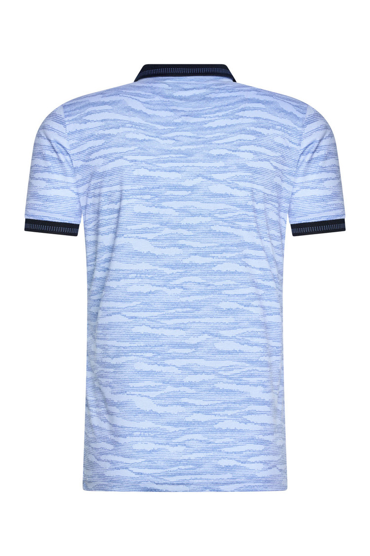 HEREN POLO BLAUW MET PRINT 3005