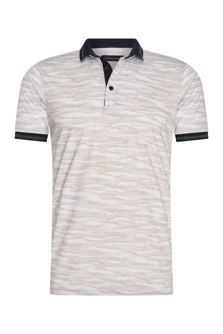 HEREN POLO BEIGE MET PRINT 3005