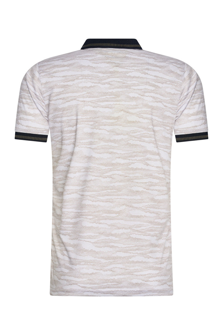 HEREN POLO BEIGE MET PRINT 3005