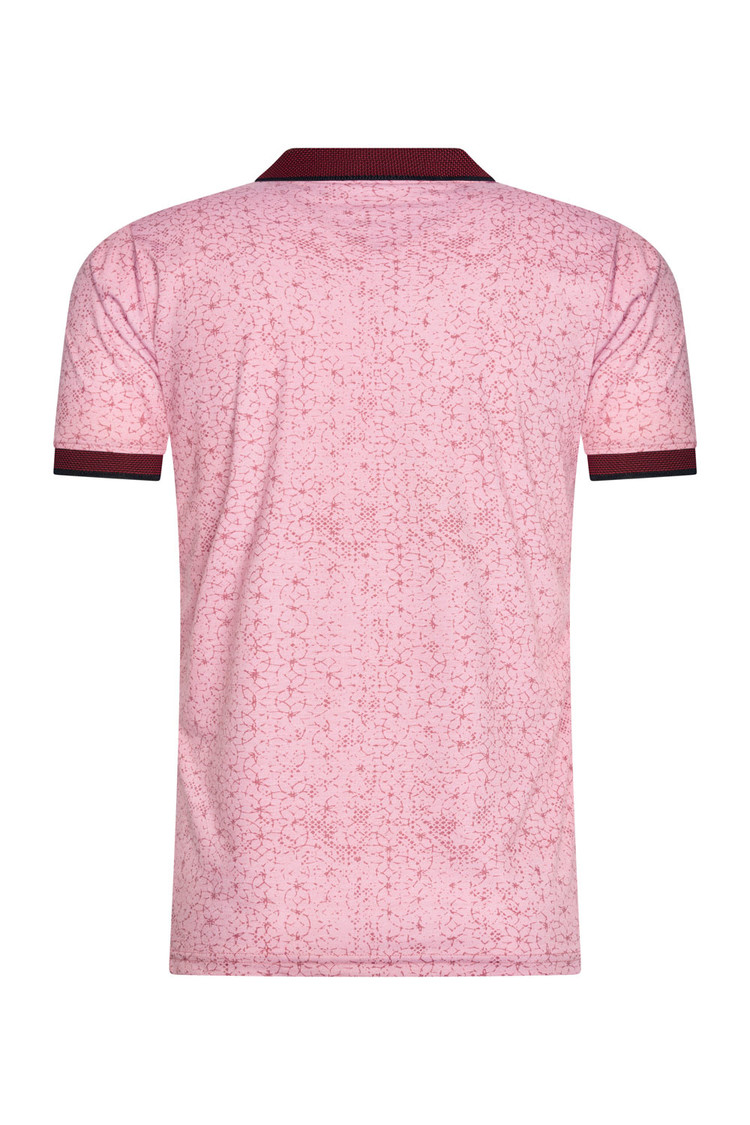 HEREN POLO ROZE MET PRINT 3009