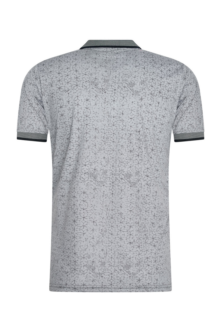 HEREN POLO GRIJS MET PRINT 3009