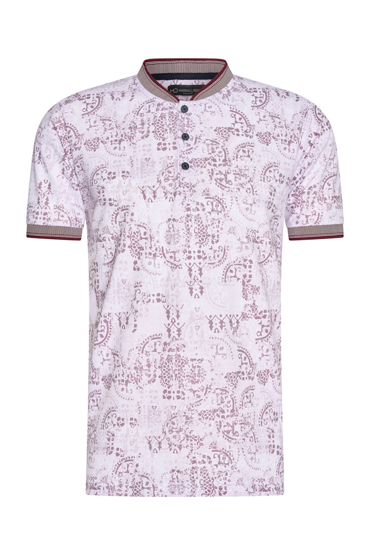HEREN POLO ROZE MET PRINT 3007