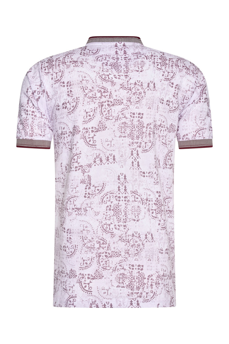 HEREN POLO ROZE MET PRINT 3007