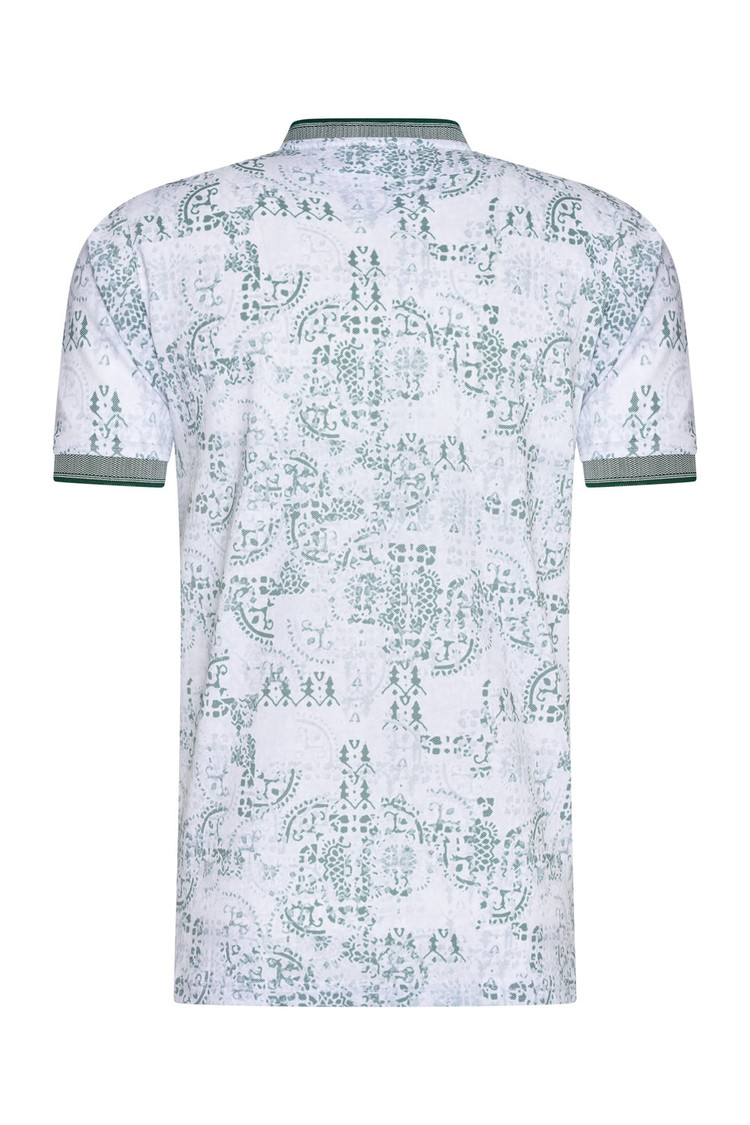 HEREN POLO  GROEN MET PRINT 3007