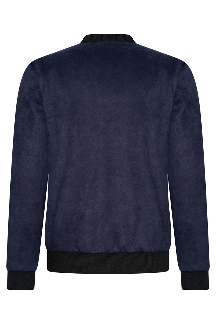 SUEDE ZOMERJAS DONKERBLAUW