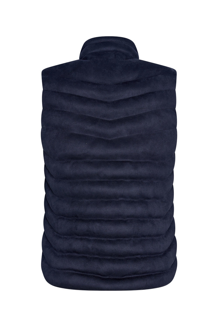 SUEDE BODYWARMER DONKERBLAUW