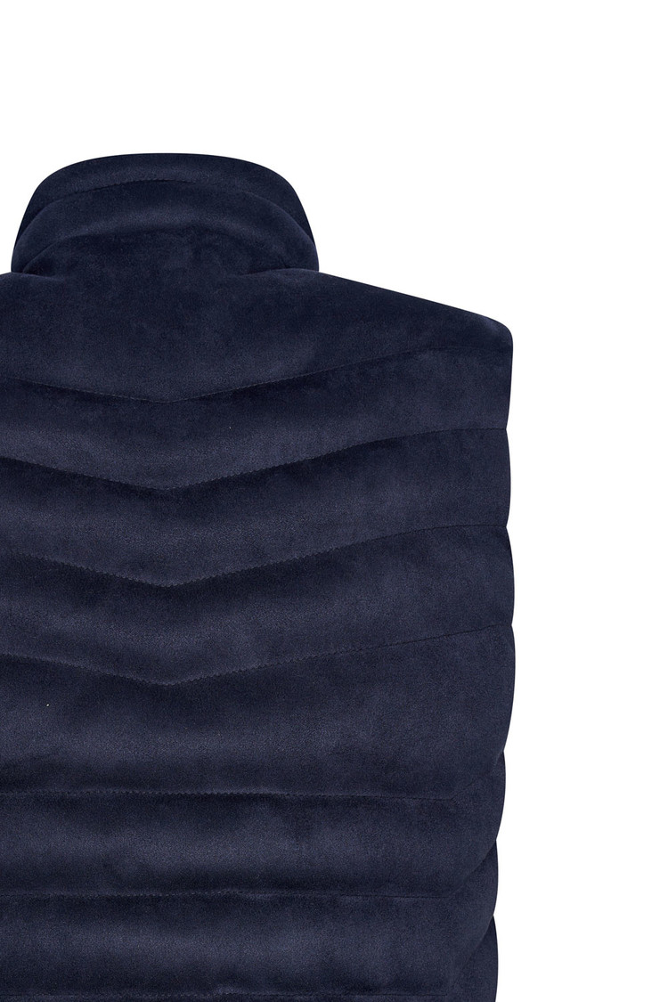 SUEDE BODYWARMER DONKERBLAUW
