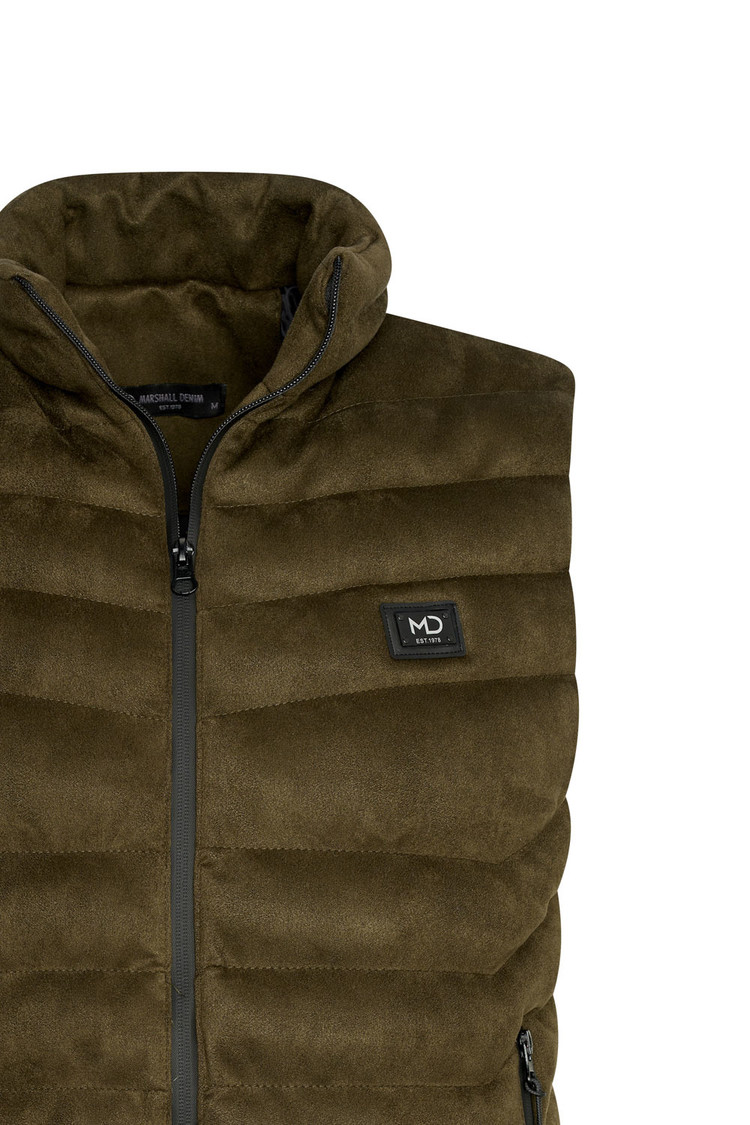 SUEDE BODYWARMER GROEN