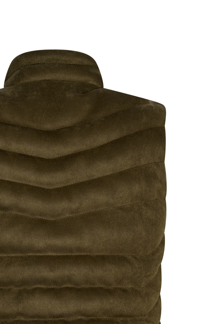 SUEDE BODYWARMER GROEN