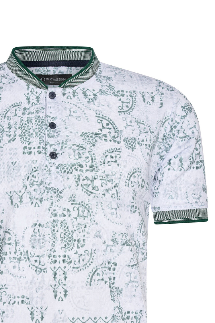 HEREN POLO  GROEN MET PRINT 3007