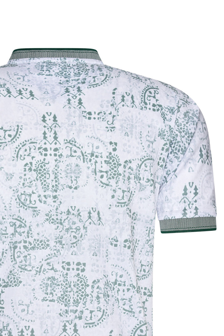HEREN POLO  GROEN MET PRINT 3007