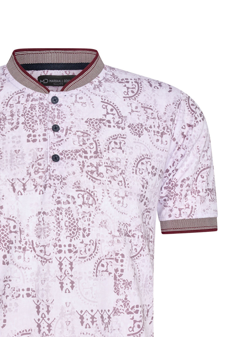 HEREN POLO ROZE MET PRINT 3007