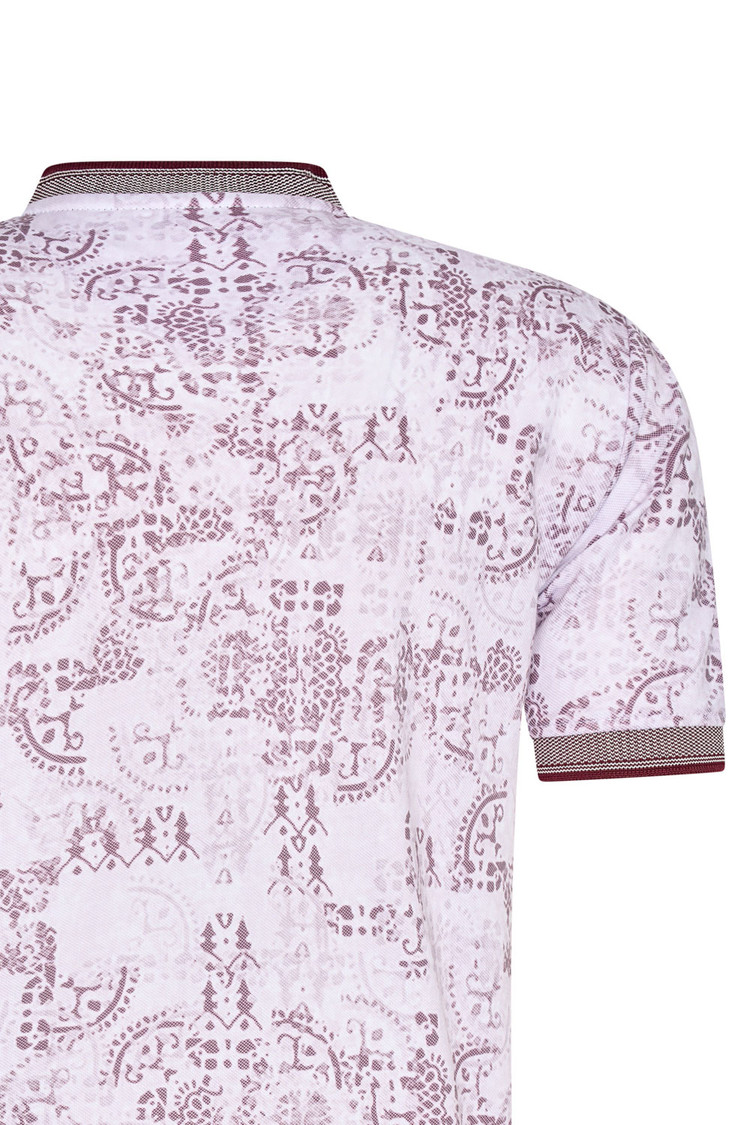 HEREN POLO ROZE MET PRINT 3007