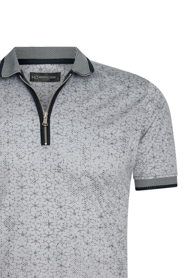 HEREN POLO GRIJS MET PRINT 3009