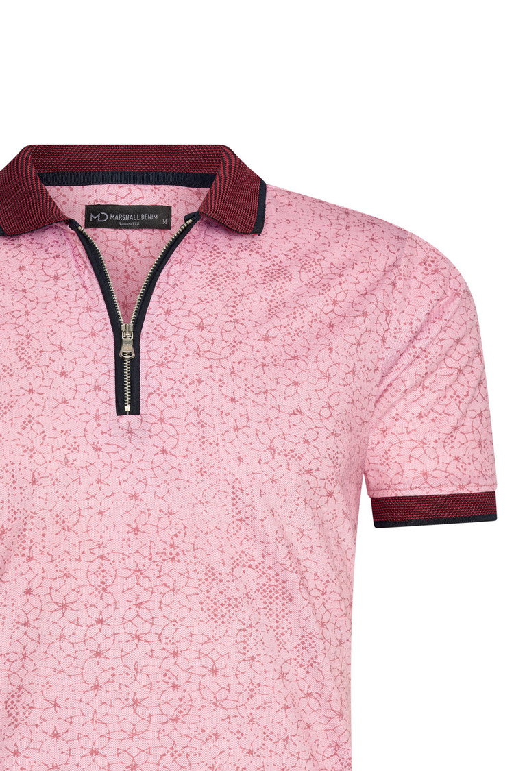 HEREN POLO ROZE MET PRINT 3009