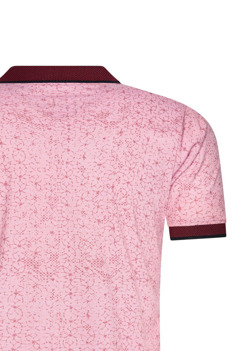 HEREN POLO ROZE MET PRINT 3009