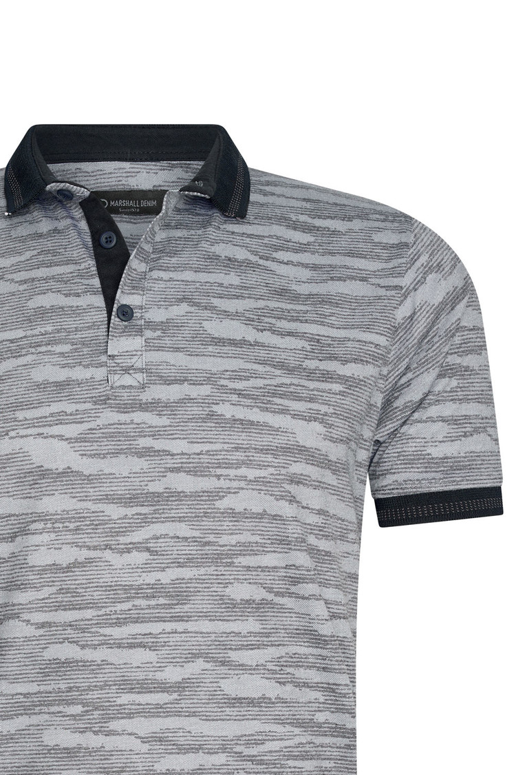 HEREN POLO GRIJS MET PRINT 3005