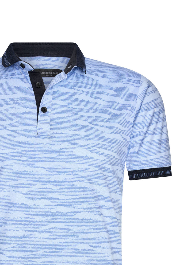 HEREN POLO BLAUW MET PRINT 3005