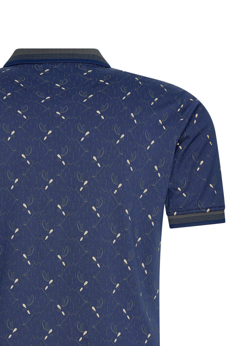 HEREN POLO DONKERBLAUW MET PRINT 3010