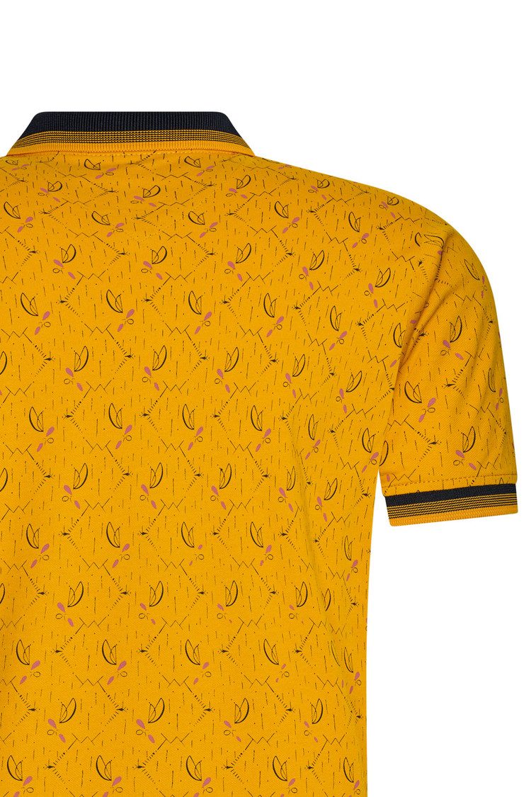 HEREN POLO GEEL MET PRINT 3010