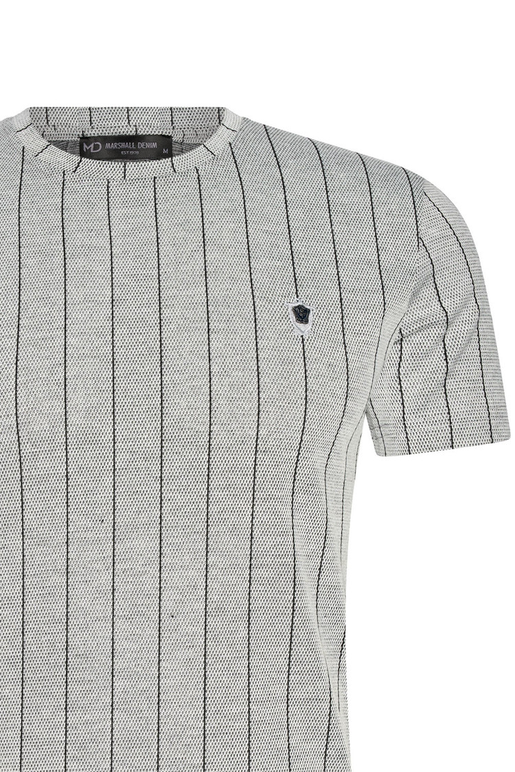 HEREN T-SHIRT GRIJS MET STREEPJES