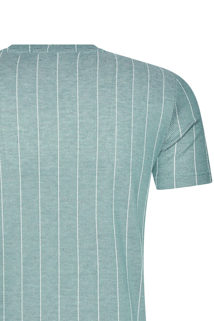 HEREN T-SHIRT GROEN MET STREEPJES