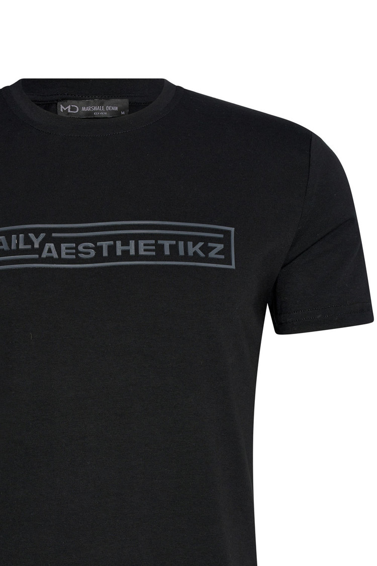 HEREN T-SHIRT ZWART MET PRINT