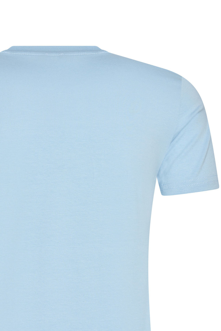 HEREN T-SHIRT BLAUW MET PRINT