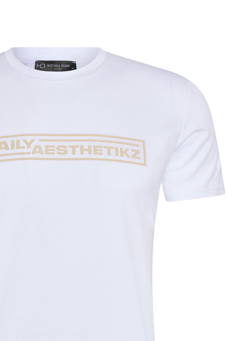 HEREN T-SHIRT WIT MET PRINT