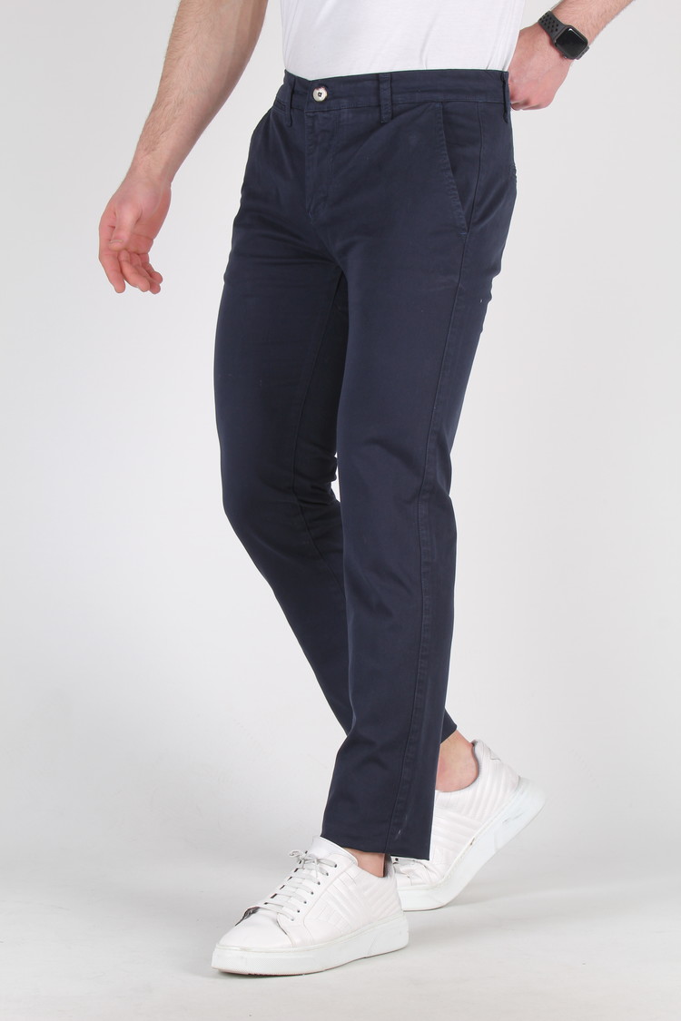 HEREN CHINO BROEK DONKERBLAUW