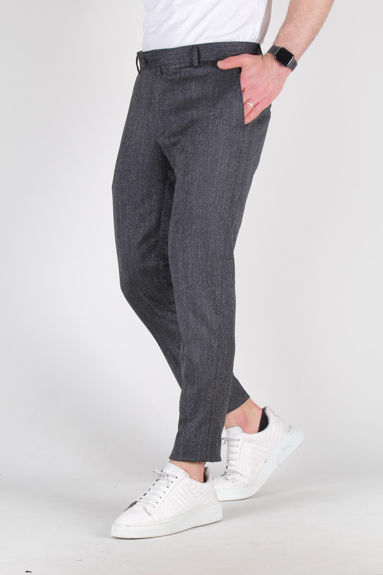 Heren Pantalon Gestreept 9228-01 Zwart